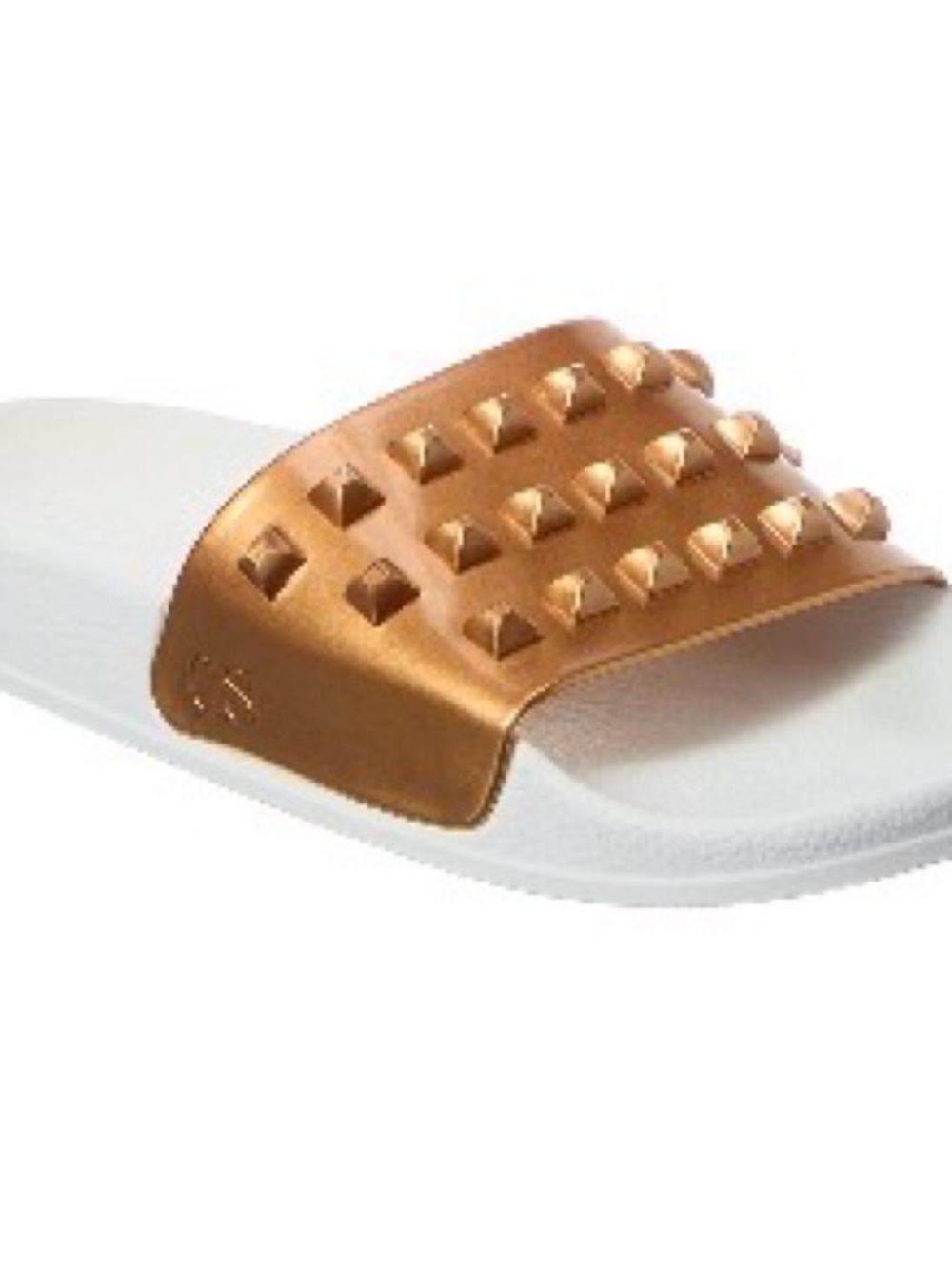 Metallic Bronze Stud Slide Sandal - Women